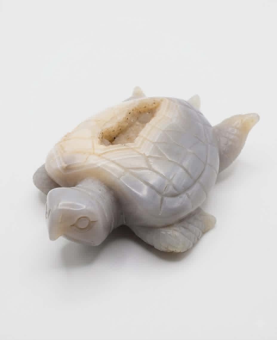 Tortue en Agate Géode – Gardienne de la Sagesse & des Chemins Lents 🐢🌙