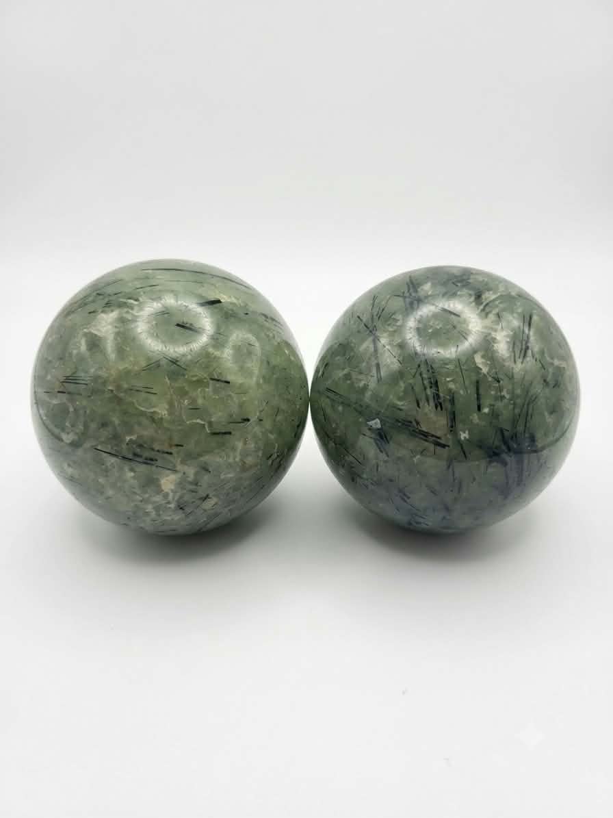 Sphères de Prehnite & Épidote – Guérison, Harmonie & Ancrage💚🌿✨