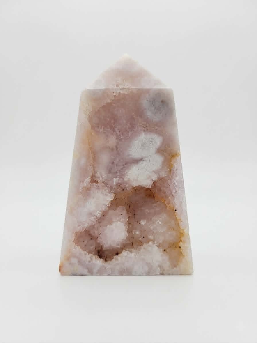 Obélisque Agate Fleur de Cerisier – Magie Florale & Énergie Douce
