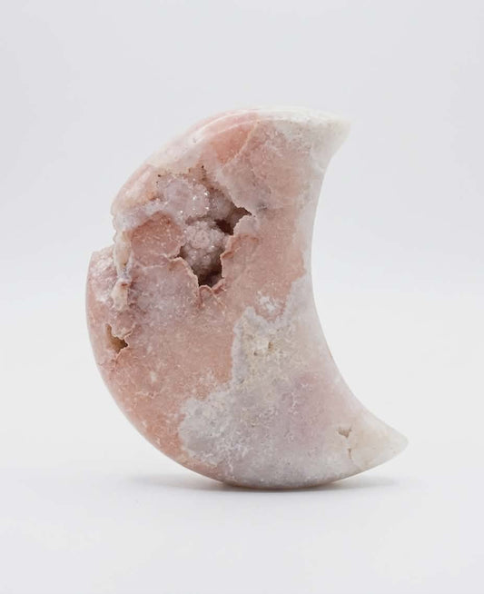 Lune en Améthyste Rose – Douceur, Intuition & Guérison du Cœur