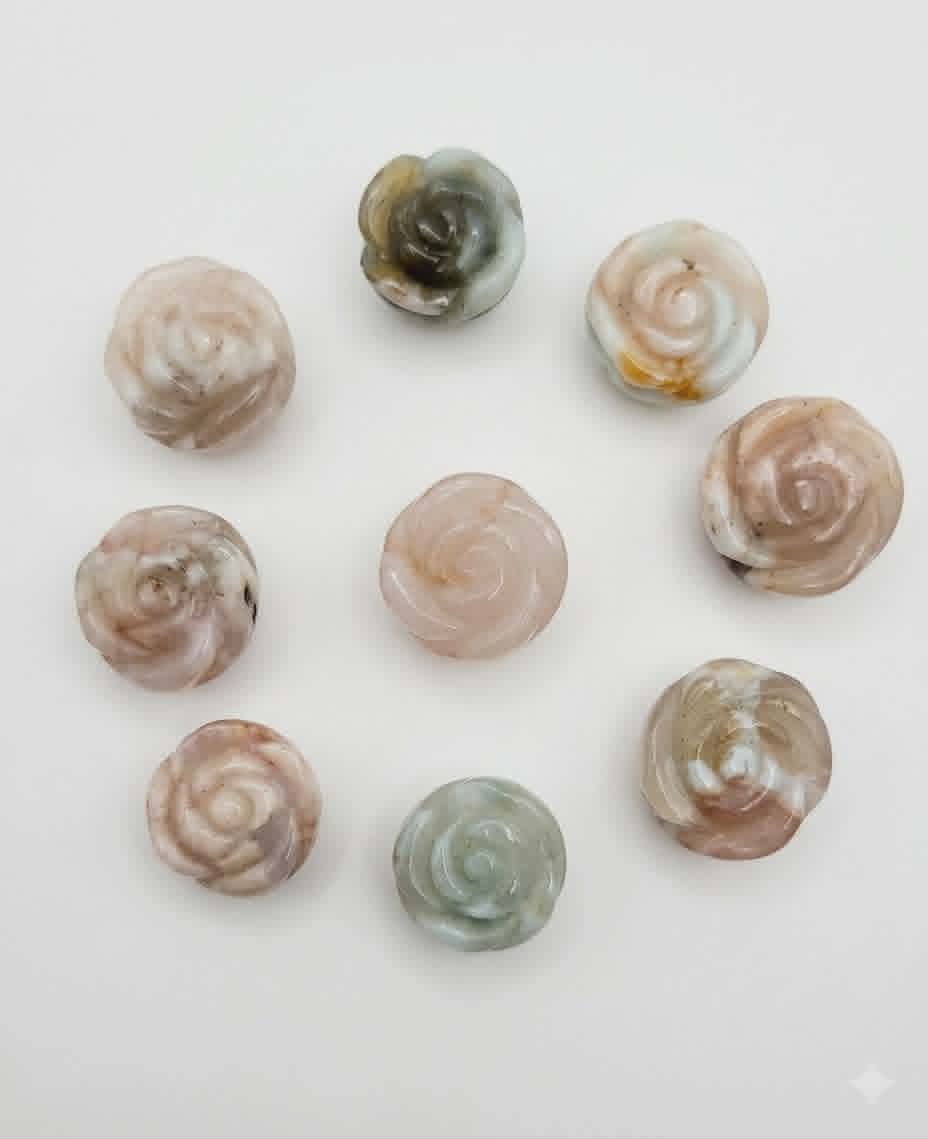 🌸💎 Mini Fleurs en Agate Naturelle – Douceur, Harmonie & Féminin Sacré