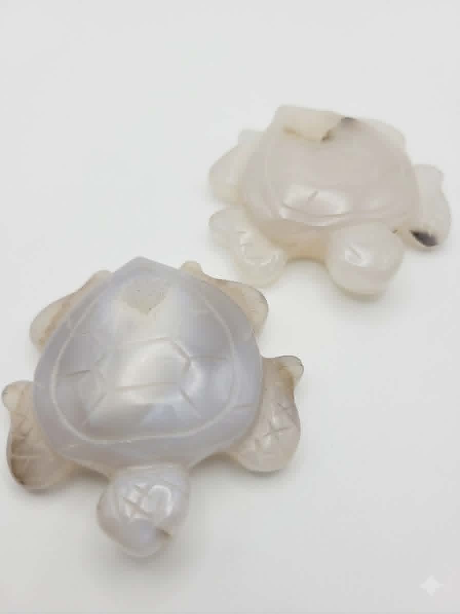 Tortue en Agate – Gardienne de la Sagesse & de la Protection Douce 🐢🌿