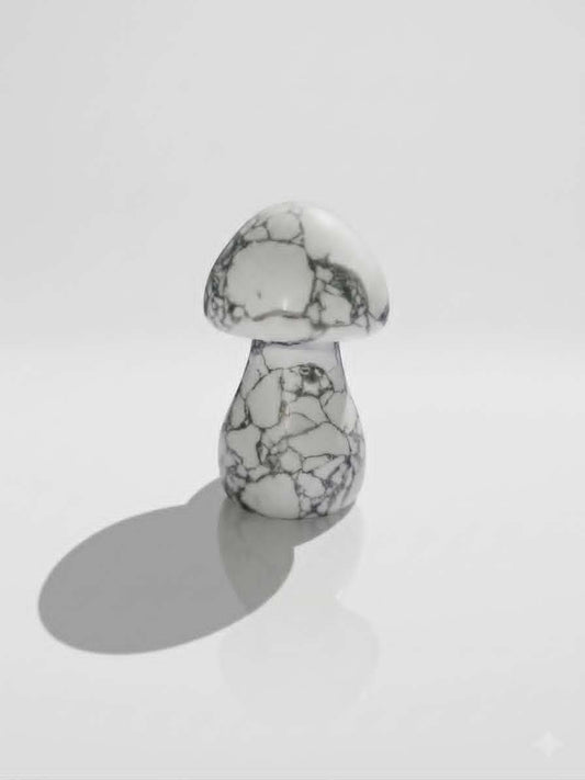 🤍🍄 Champignon en Howlite – Calme, Pureté & Sérénité