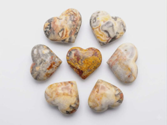 🤎🌪️✨ Petits cœurs de Crazy Lace Agate - Joie, Harmonie & Énergie Bohème