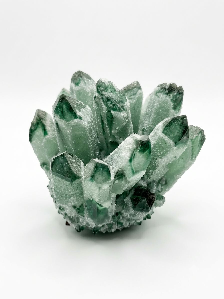Pointe ou Cluster de Quartz Vert — Énergie de Forêt et Renouveau